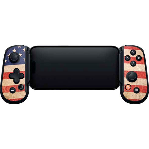 Distressed American Flag Backbone One for iPhone Game Controller Skin