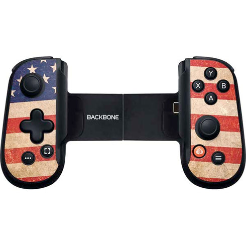 Distressed American Flag Backbone One for iPhone Game Controller Skin