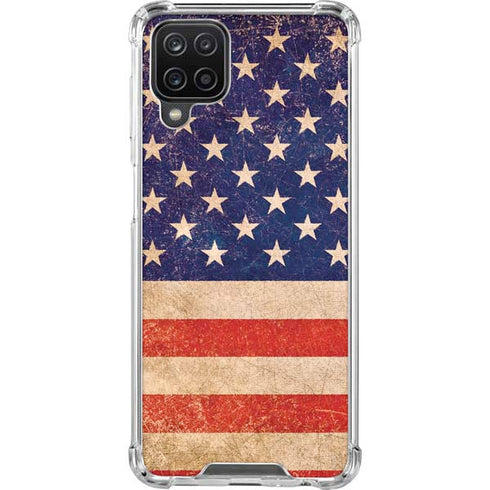 Distressed American Flag Galaxy A12 Clear Case