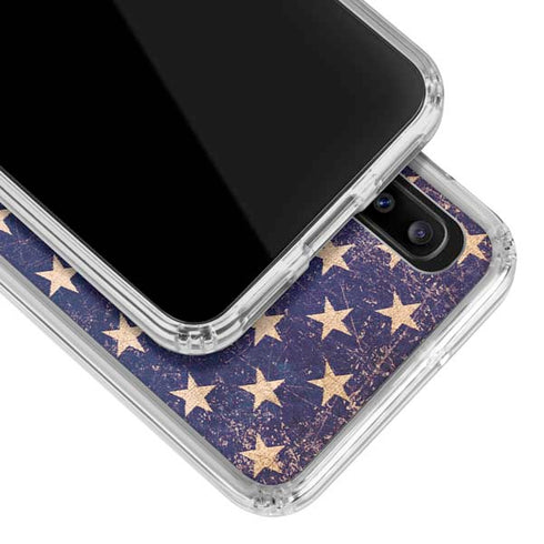 Distressed American Flag Galaxy A30 Clear Case