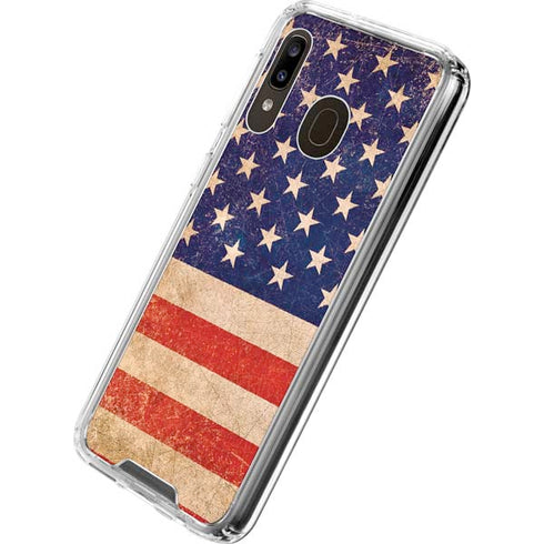 Distressed American Flag Galaxy A30 Clear Case