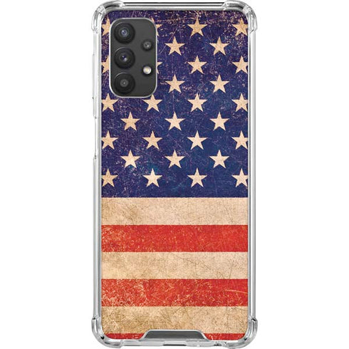 Distressed American Flag Galaxy A32 5G Clear Case