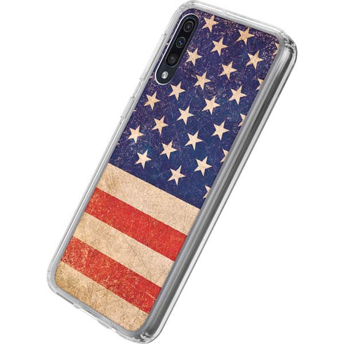 Distressed American Flag Galaxy A50 Clear Case