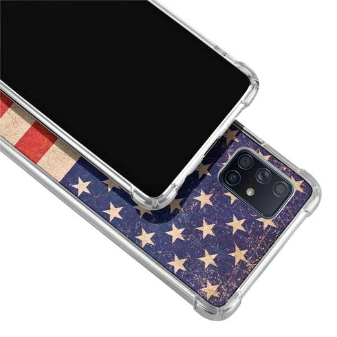 Distressed American Flag Galaxy A71 5G Clear Case
