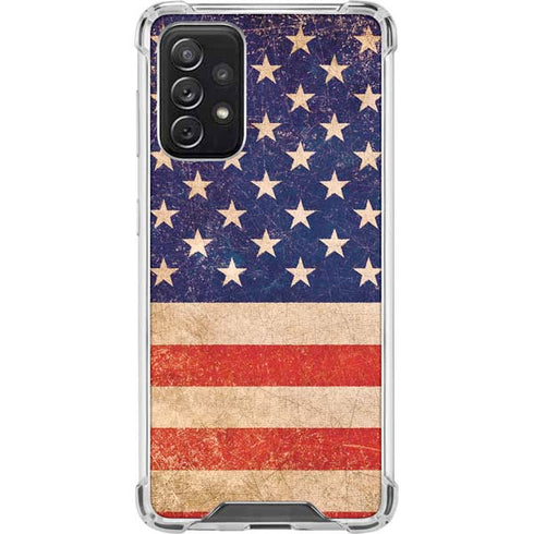 Distressed American Flag Galaxy A72 5G Clear Case