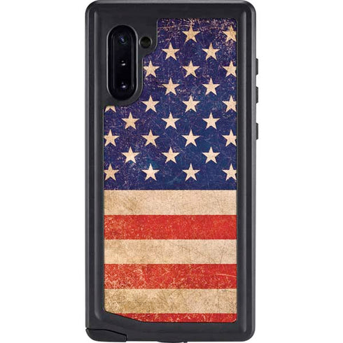Distressed American Flag Galaxy Note 10 Waterproof Case