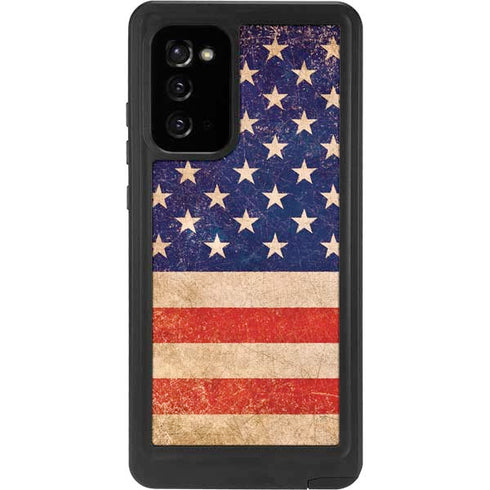 Distressed American Flag Galaxy Note20 5G Waterproof Case