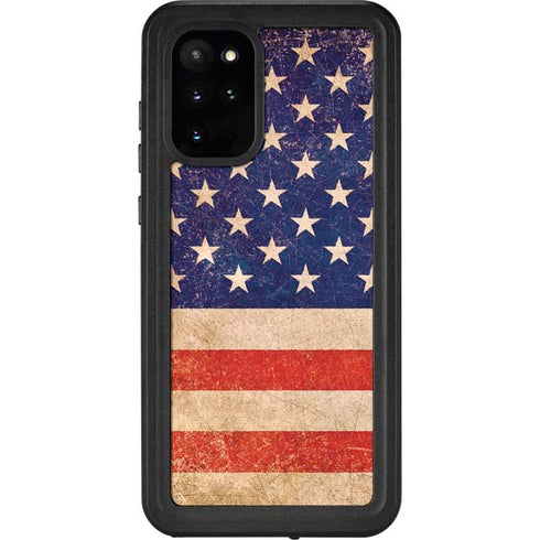 Distressed American Flag Galaxy S20 Plus Waterproof Case