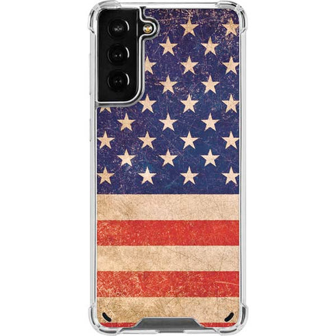 Distressed American Flag Galaxy S21 Plus 5G Clear Case