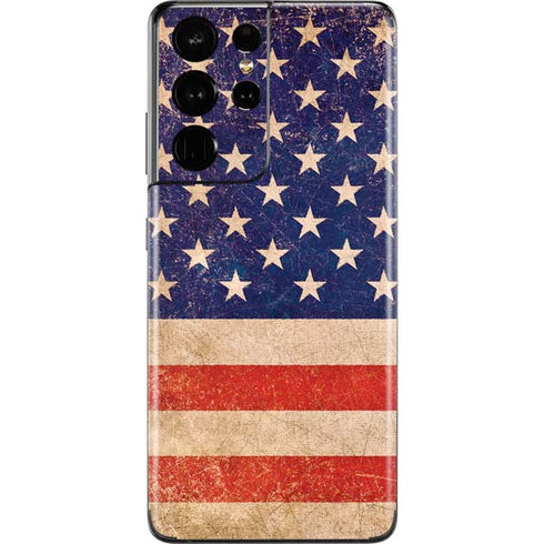 Distressed American Flag Galaxy S21 Ultra 5G Skin