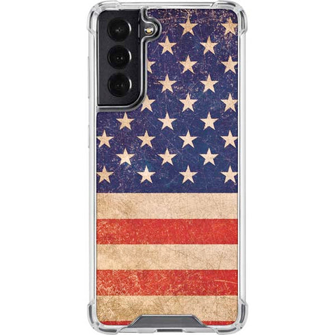 Distressed American Flag Galaxy S22 Clear Case