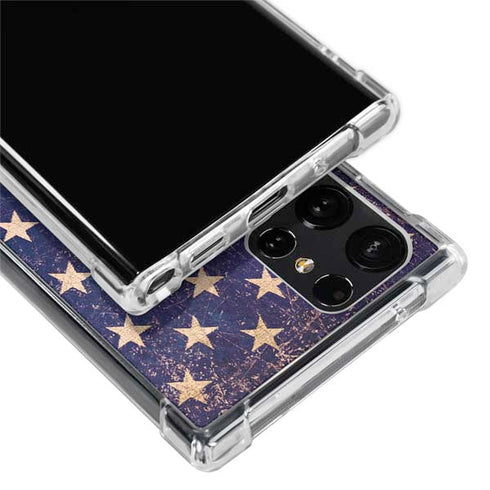Distressed American Flag Galaxy S22 Ultra Clear Case
