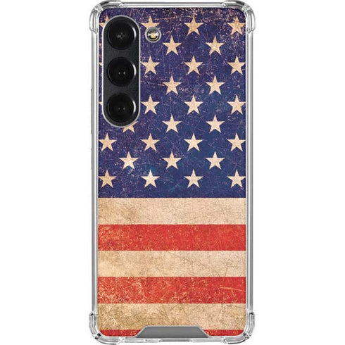 Distressed American Flag Galaxy S23 Clear Case
