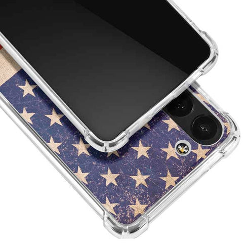 Distressed American Flag Galaxy S23 Clear Case