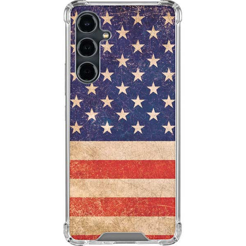 Distressed American Flag Galaxy S23 FE Clear Case