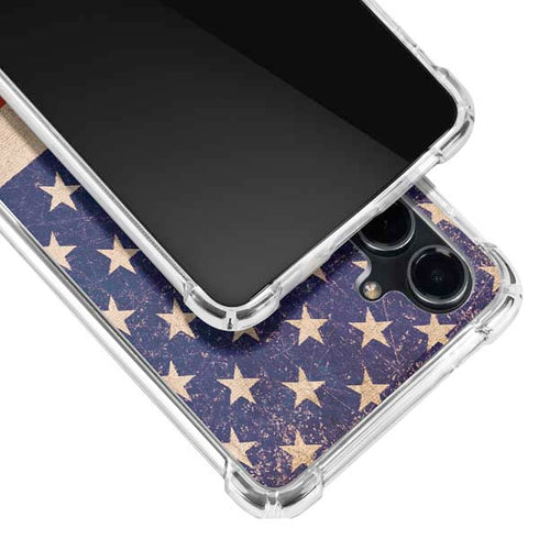 Distressed American Flag Galaxy S23 FE Clear Case