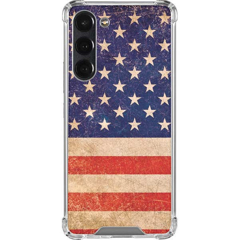 Distressed American Flag Galaxy S23 Plus Clear Case