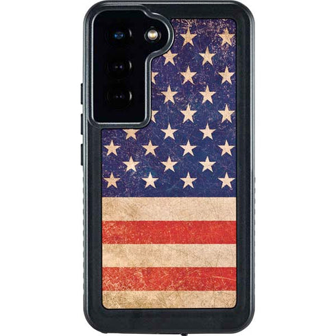 Distressed American Flag Galaxy S23 Waterproof Case