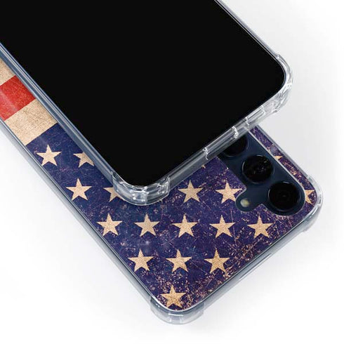 Distressed American Flag Galaxy S24 Clear Case