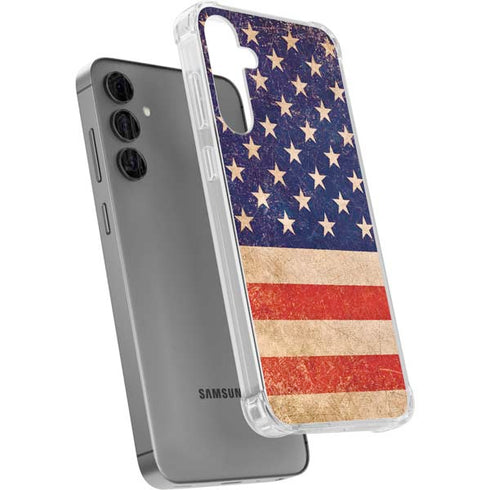 Distressed American Flag Galaxy S24 Plus Clear Case