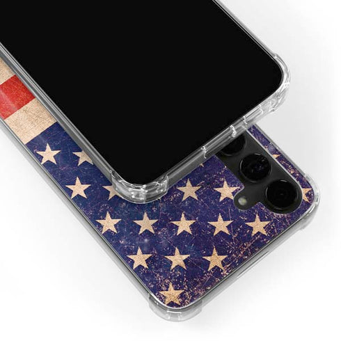 Distressed American Flag Galaxy S24 Plus Clear Case