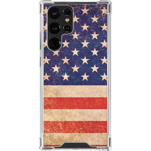 Distressed American Flag Galaxy S24 Ultra Clear Case