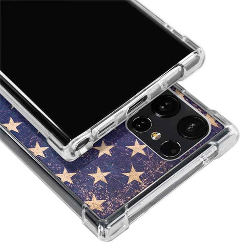 Distressed American Flag Galaxy S24 Ultra Clear Case