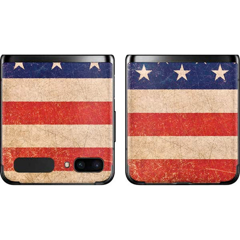 Distressed American Flag Galaxy Z Flip Skin