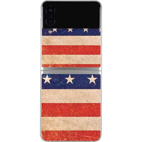 Distressed American Flag Galaxy Z Flip3 5G Skin
