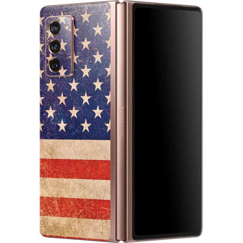 Distressed American Flag Galaxy Z Fold2 5G Skin