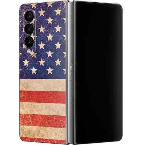 Distressed American Flag Galaxy Z Fold4 5G Skin