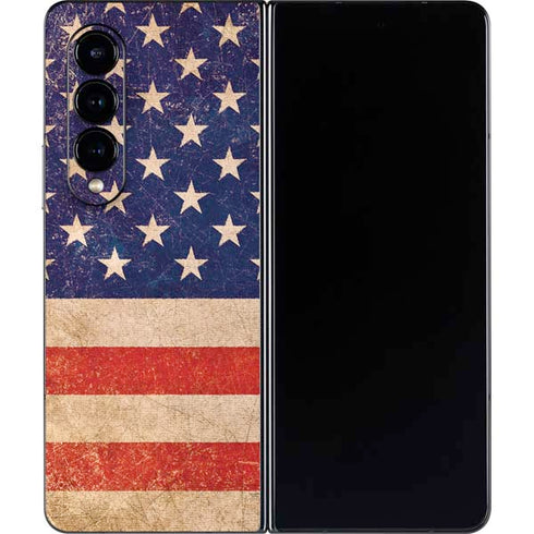 Distressed American Flag Galaxy Z Fold4 5G Skin