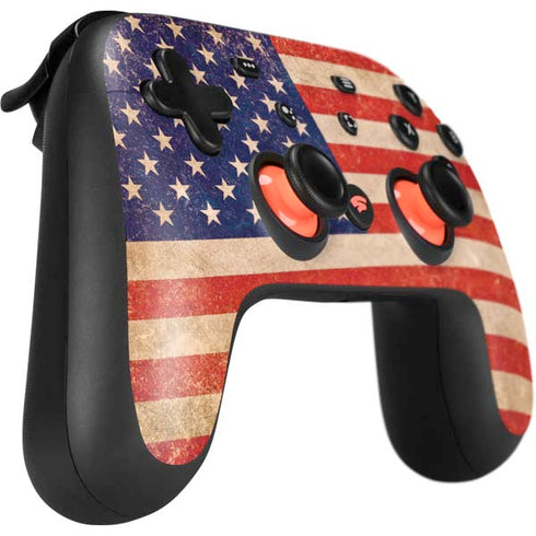 Distressed American Flag Google Stadia Controller Skin