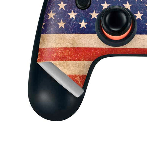 Distressed American Flag Google Stadia Controller Skin