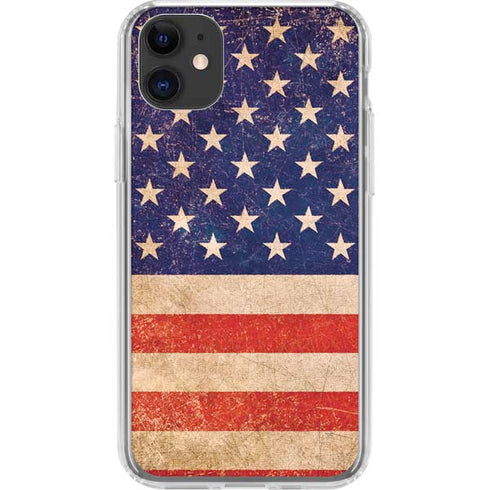 Distressed American Flag iPhone 11 Clear Case