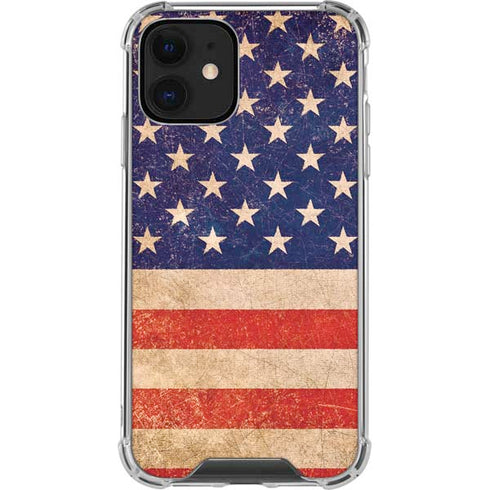 Distressed American Flag iPhone 12 Clear Case