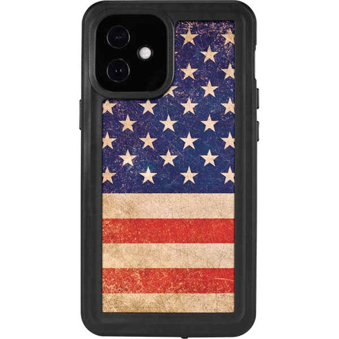 Distressed American Flag iPhone 12 Mini Waterproof Case