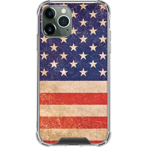 Distressed American Flag iPhone 12 Pro Clear Case