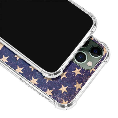 Distressed American Flag iPhone 12 Pro Clear Case