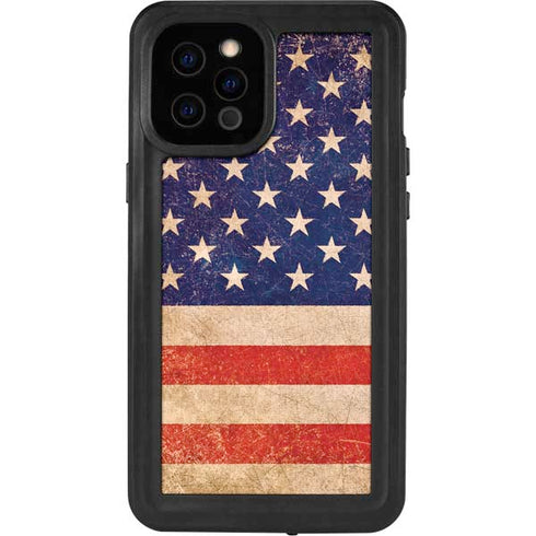Distressed American Flag iPhone 12 Pro Max Waterproof Case