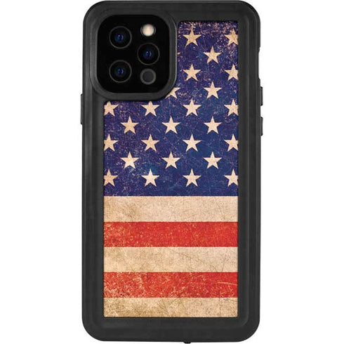 Distressed American Flag iPhone 12 Pro Waterproof Case