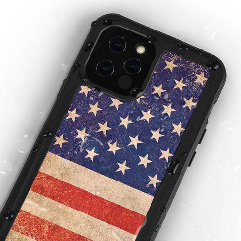 Distressed American Flag iPhone 12 Pro Waterproof Case