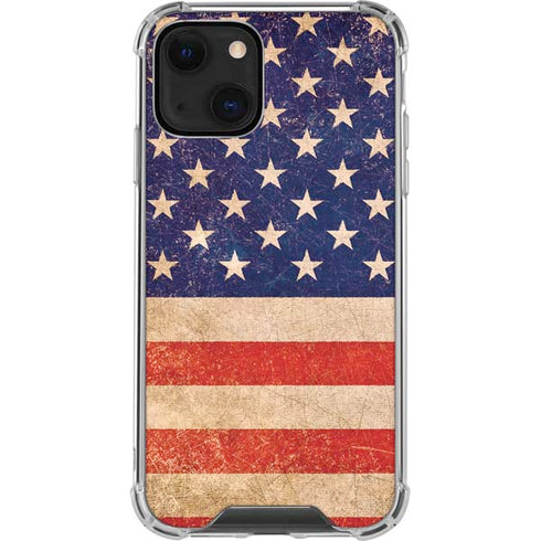 Distressed American Flag iPhone 13 Mini Clear Case