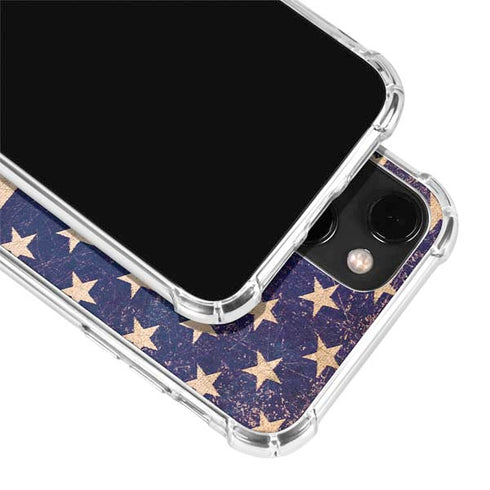 Distressed American Flag iPhone 13 Mini Clear Case
