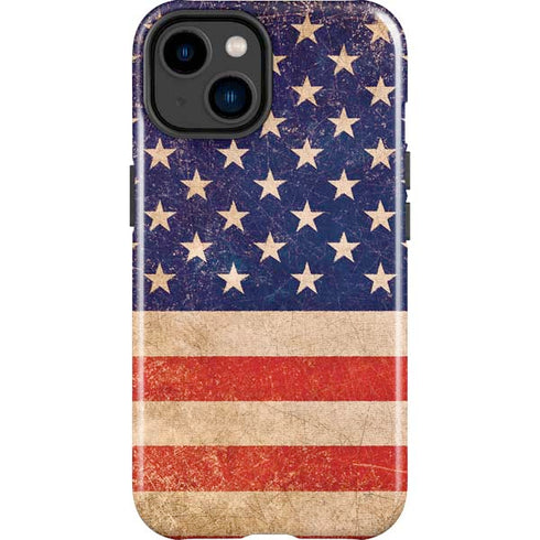 Distressed American Flag iPhone 14 Plus Impact Case
