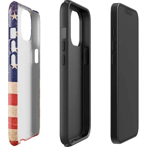 Distressed American Flag iPhone 14 Plus Impact Case