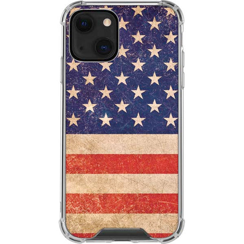 Distressed American Flag iPhone 14 Plus Clear Case