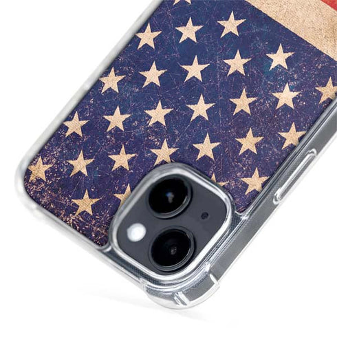 Distressed American Flag iPhone 15 Plus MagSafe Case