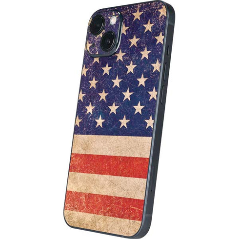 Distressed American Flag iPhone 15 Plus Skin