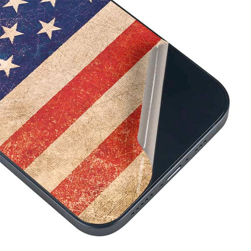 Distressed American Flag iPhone 15 Plus Skin